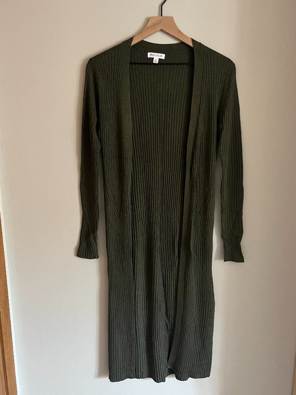 Olive Green Long-line Duster Cardigan